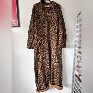 Red Sky Leopard Print Zip Up Boiler Suit Size XXL